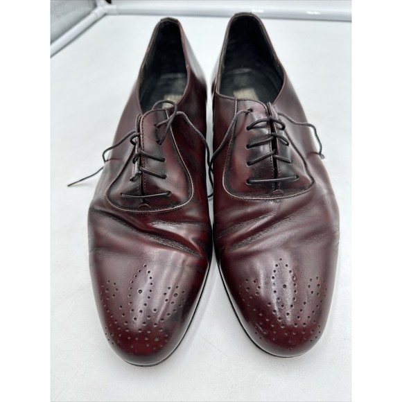 Daniele Ferradini Burgundy Classic Men\'s Brogue Leather Dress Shoes Size 8.5